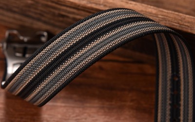 Woven nylon watch strap, 22 mm, Striped