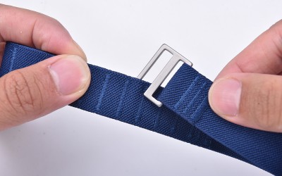 Elastic one-piece nylon watch strap, 20 mm, Blue