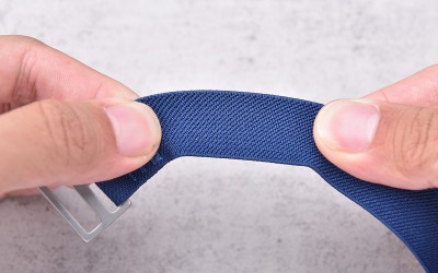 Elastic one-piece nylon watch strap, 22 mm, Green