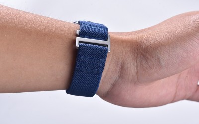 Elastic one-piece nylon watch strap, 20 mm, Blue