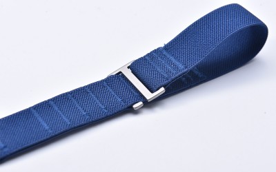 Elastic one-piece nylon watch strap, 20 mm, Blue
