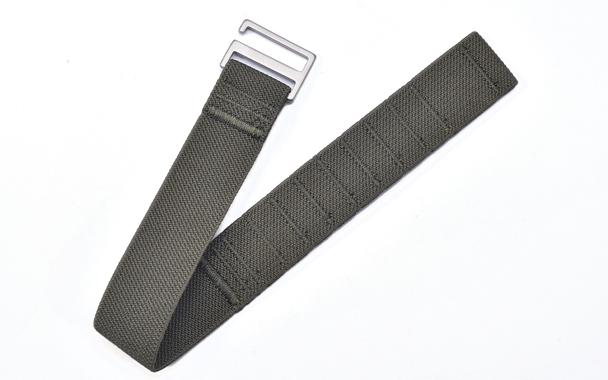 Elastic one-piece nylon watch strap, 22 mm, Green