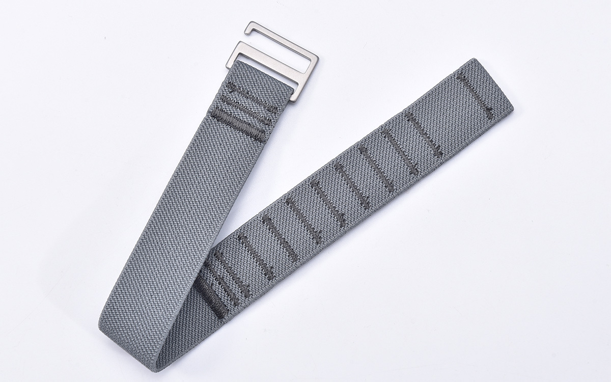 Elastic one-piece nylon watch strap, 22 mm, Grey