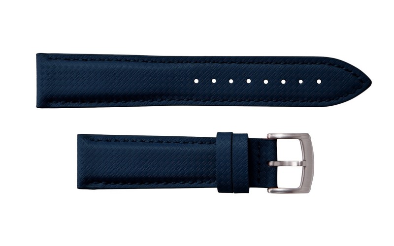 Padded FKM & Waterproof Leather Watch Strap, 20 mm, Blue Padded FKM & Waterproof Leather Watch Strap, 20 mm, Blue