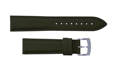 Padded FKM & Waterproof Leather Watch Strap, 22 mm, Green