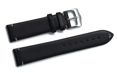 Vintage distressed leather watch strap, 22mm, Black, JP-GLB060-22L-1A