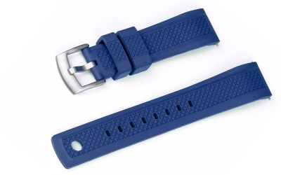 Sporty FKM rubber watch strap with locking feature, 22mm, Blue, JP-RWB042-22P-2A