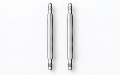 Standard stainless steel watch spring bars, 12–26 mm – Pair
